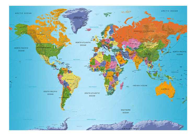 Photo Wallpaper World Map: Colourful Geography 94373 additionalImage 1