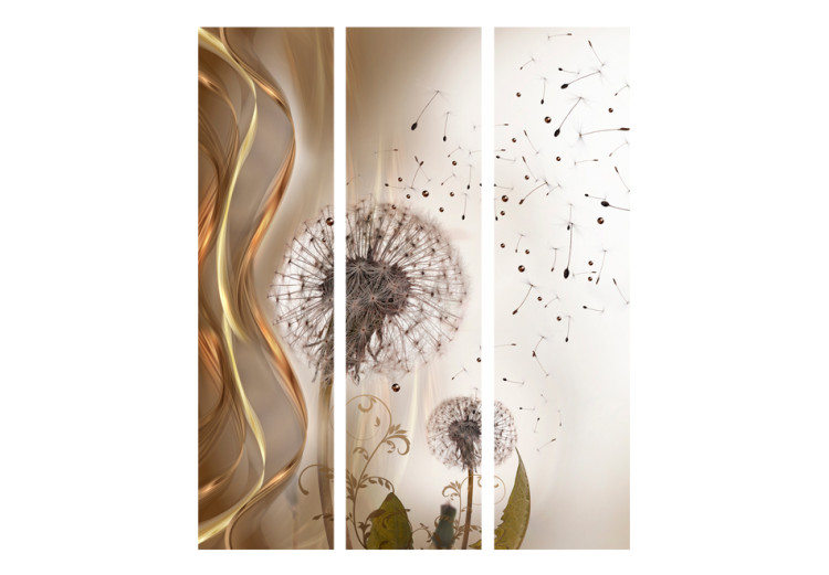 Room Divider Fleeting Moments - romantic dandelion flower on a background of undulating details 95373 additionalImage 3
