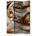 Room Separator Chocolate Tide - abstract brown and glowing swirling waves 95573