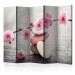 Room Divider Zen Flowers II - heart-shaped colorful stones and pink plants 96073