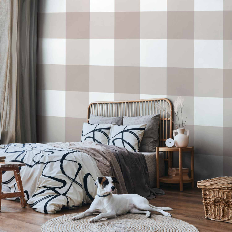 Wallpaper Check Pattern: Brown 96973 additionalImage 4