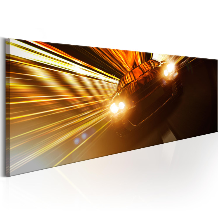 Canvas Print Night Raid - Fast Car in Glowing Tunnel for Motorsport Fans 97373 additionalImage 2