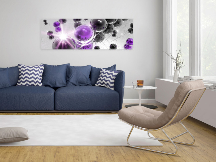 Canvas Perfect Connection (1-piece) - Abstraction with Purple Spheres 106083 additionalImage 3