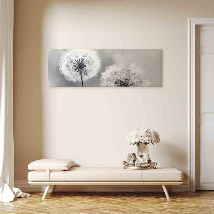 Canvas Print Summer Memories (1-piece) - Black and White Romantic Dandelions 106183 additionalImage 3