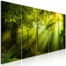 Canvas Print In the Sunlight (5-part) Narrow - Enchanting Green Forest Landscape 108083 additionalThumb 2