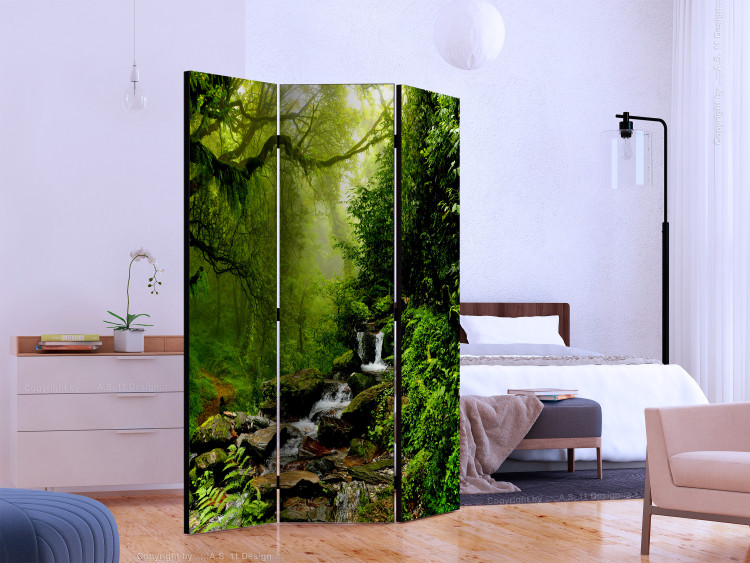 Room Divider Fairy Tale Forest - forest landscape with a waterfall flowing over stones 114483 additionalImage 2