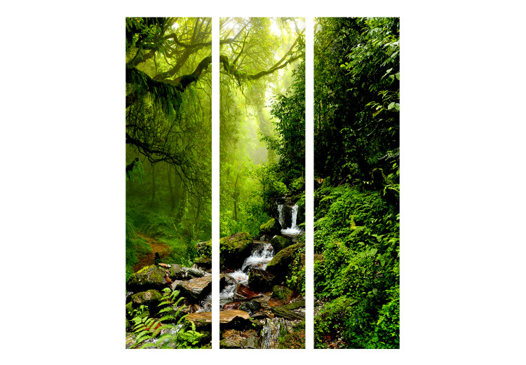 Room Divider Fairy Tale Forest - forest landscape with a waterfall flowing over stones 114483 additionalImage 3