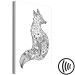 Canvas Art Print Fox in Floral Pattern (1-part) - Black and White Animal Pattern 114783 additionalThumb 6