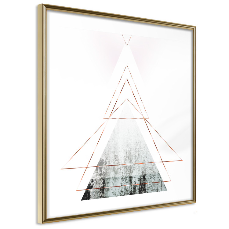Poster Geometric abstraction (square) - composition in triangles with a touch of gold 116383 additionalImage 6
