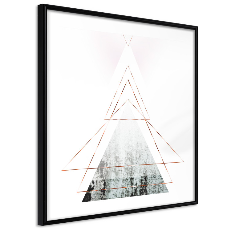 Poster Geometric abstraction (square) - composition in triangles with a touch of gold 116383 additionalImage 13