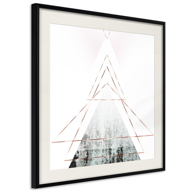 Poster Geometric abstraction (square) - composition in triangles with a touch of gold 116383 additionalImage 3