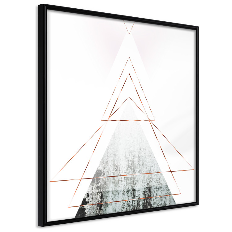 Poster Geometric abstraction (square) - composition in triangles with a touch of gold 116383 additionalImage 12
