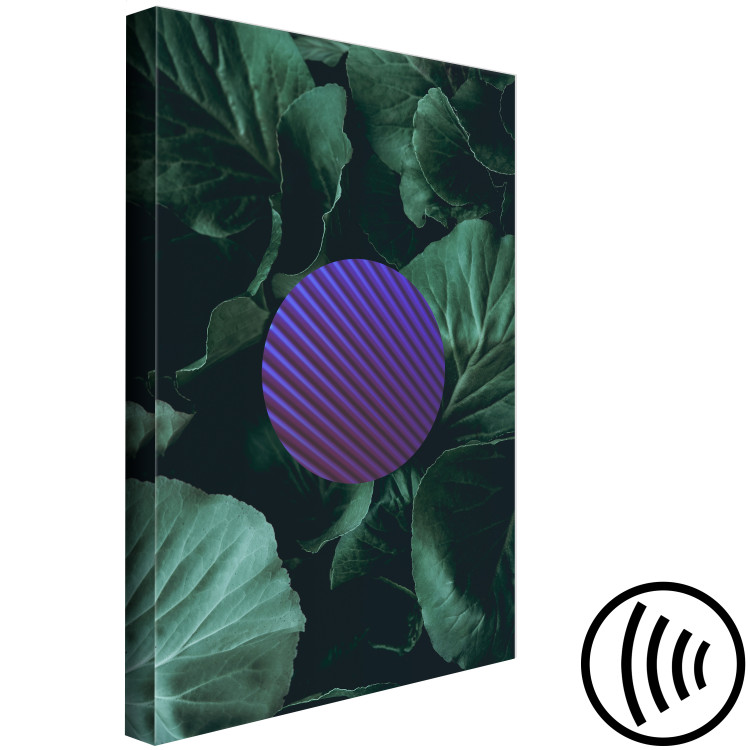 Canvas Violet circle - abstract geometry with a floral pattern 117183 additionalImage 6