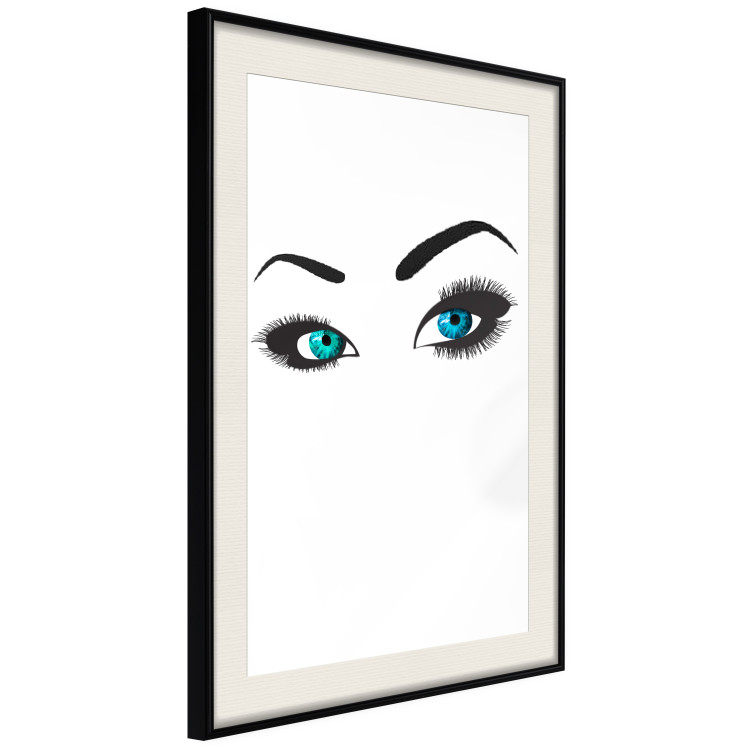 Wall Poster Two-Toned Eyes - composition with woman's blue eyes on a white background 117283 additionalImage 3