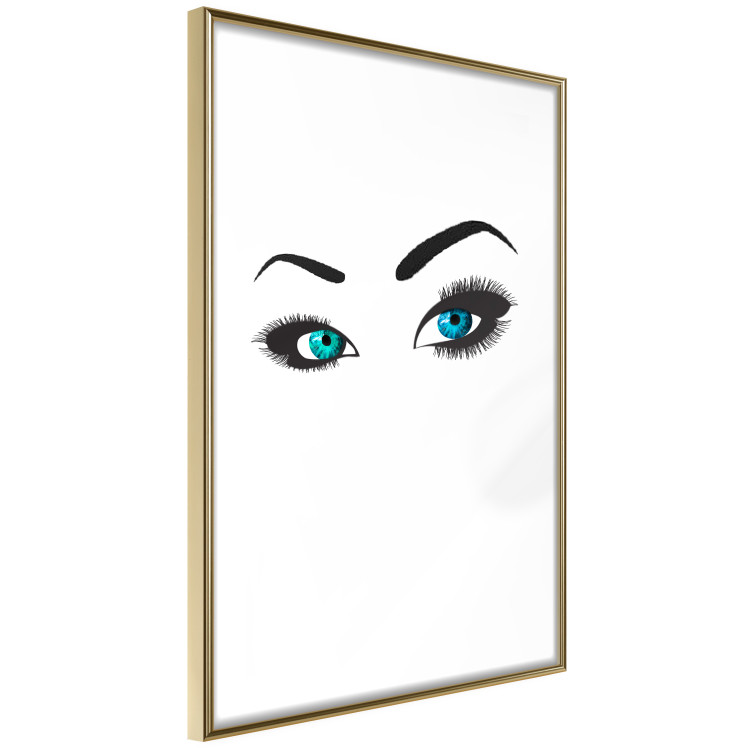 Wall Poster Two-Toned Eyes - composition with woman's blue eyes on a white background 117283 additionalImage 6