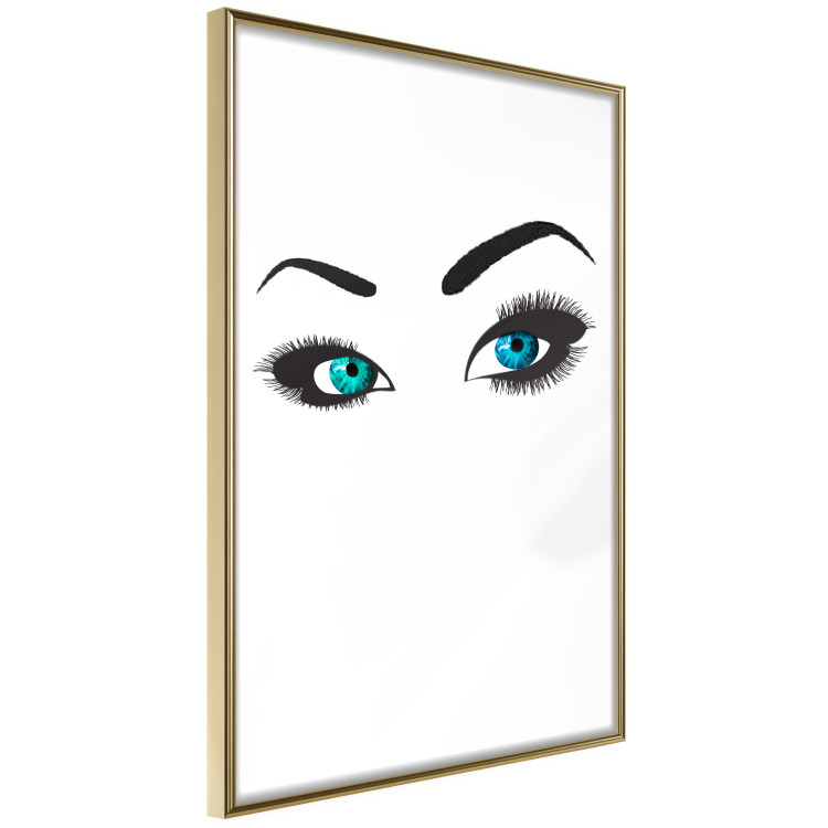 Wall Poster Two-Toned Eyes - composition with woman's blue eyes on a white background 117283 additionalImage 12