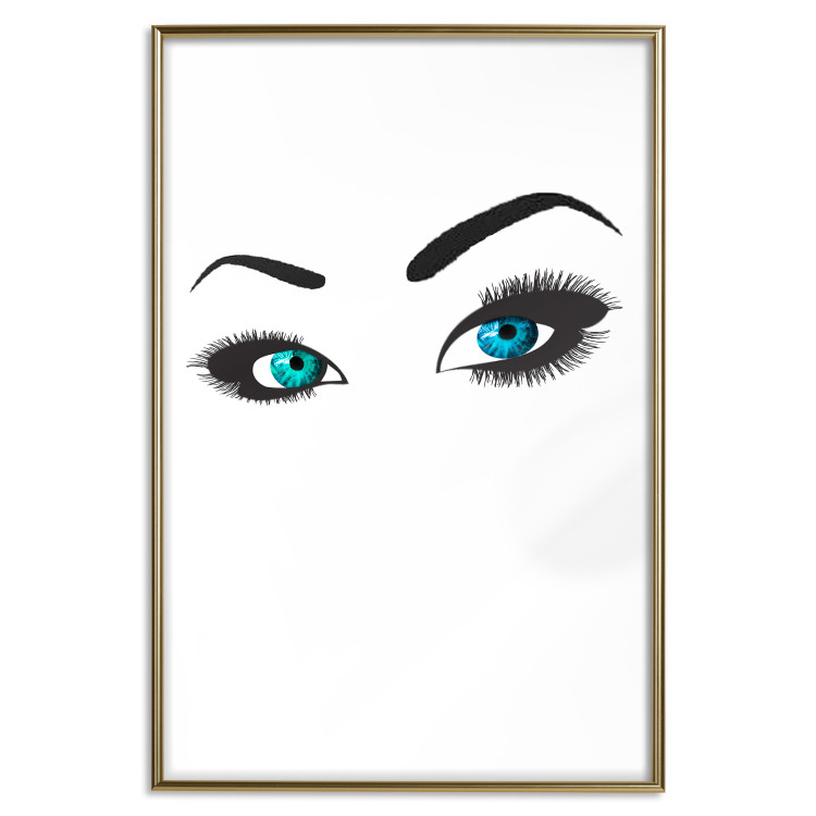 Wall Poster Two-Toned Eyes - composition with woman's blue eyes on a white background 117283 additionalImage 20