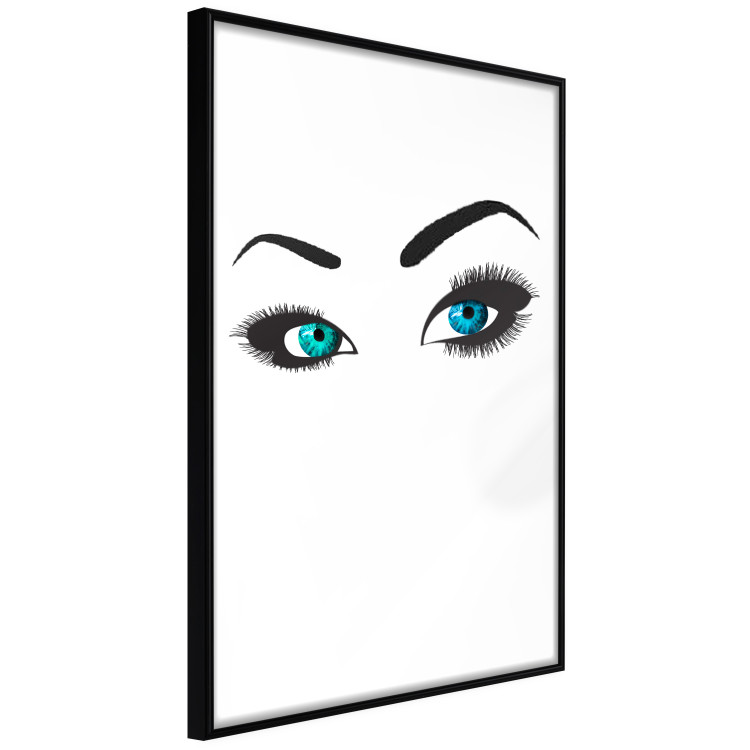 Wall Poster Two-Toned Eyes - composition with woman's blue eyes on a white background 117283 additionalImage 10