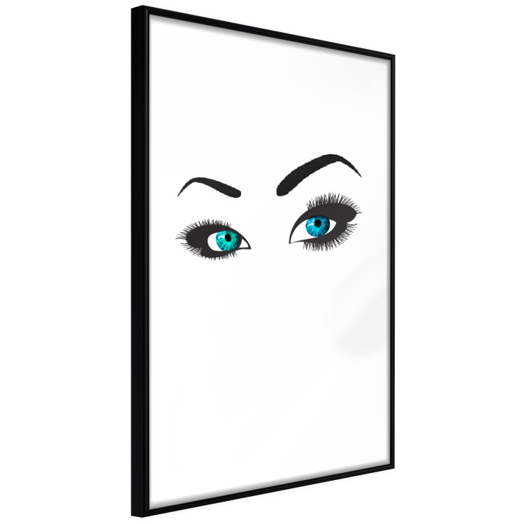 Wall Poster Two-Toned Eyes - composition with woman's blue eyes on a white background 117283 additionalImage 11