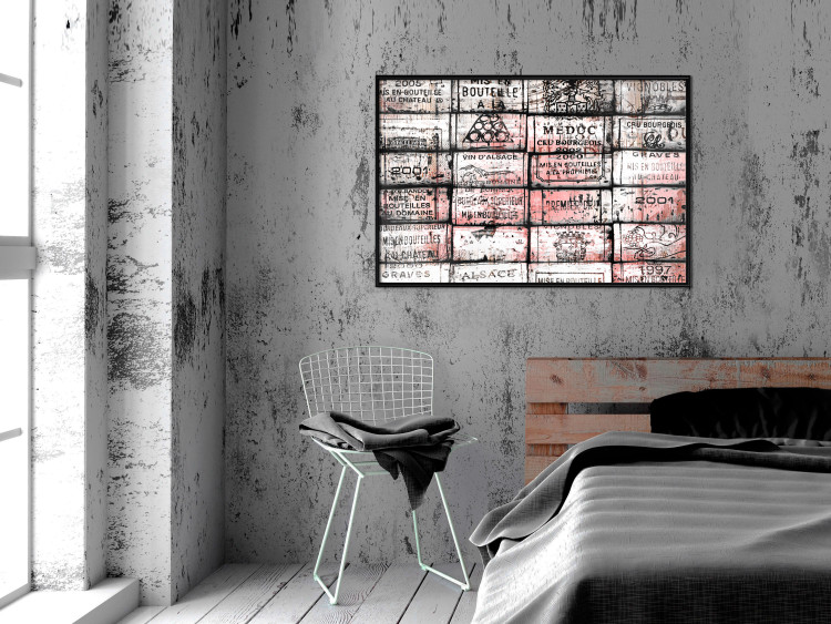 Wall Poster Scent of Wine - black patterns with retro motifs on bricks 122283 additionalImage 3