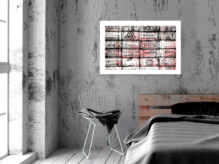 Wall Poster Scent of Wine - black patterns with retro motifs on bricks 122283 additionalImage 2