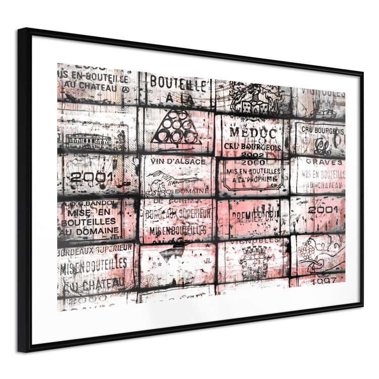 Wall Poster Scent of Wine - black patterns with retro motifs on bricks 122283 additionalImage 11