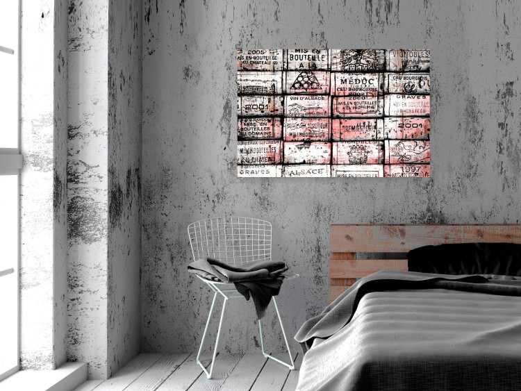 Wall Poster Scent of Wine - black patterns with retro motifs on bricks 122283 additionalImage 23