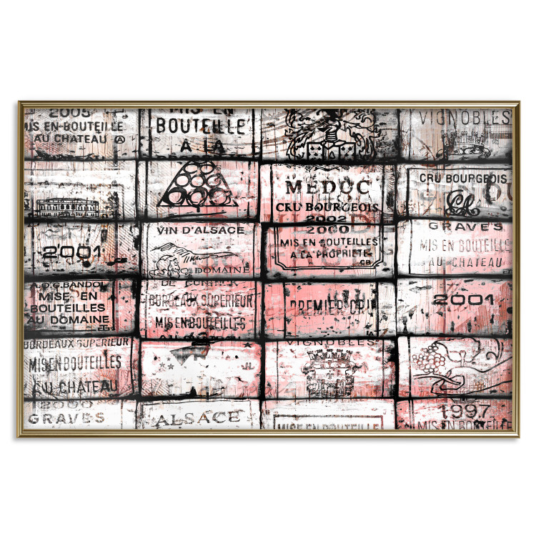 Wall Poster Scent of Wine - black patterns with retro motifs on bricks 122283 additionalImage 20