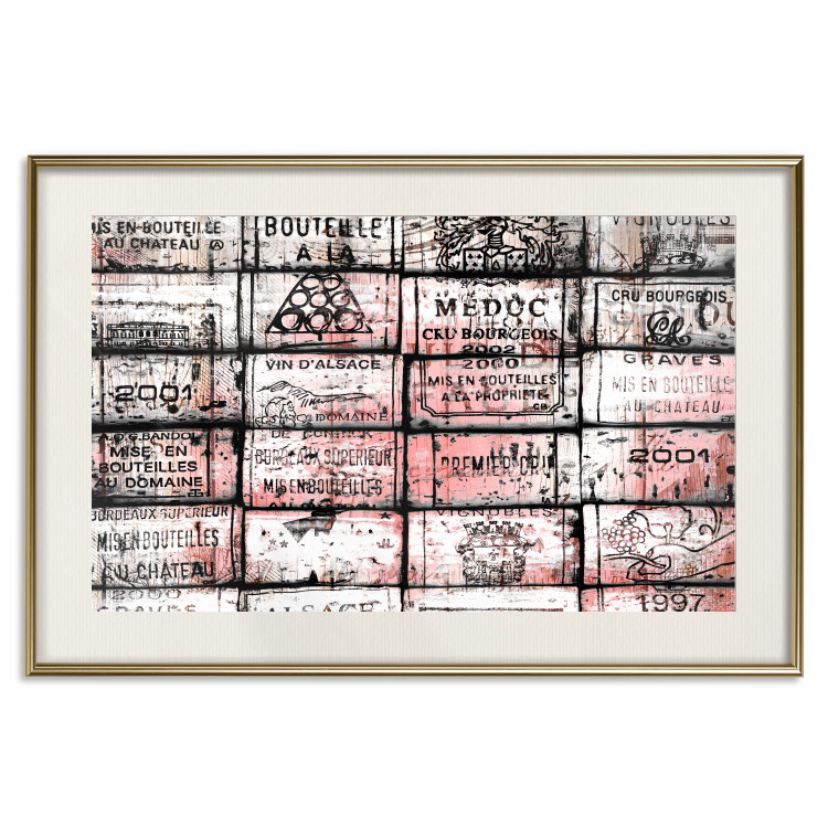 Wall Poster Scent of Wine - black patterns with retro motifs on bricks 122283 additionalImage 19