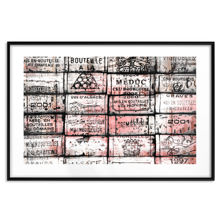 Wall Poster Scent of Wine - black patterns with retro motifs on bricks 122283 additionalImage 15