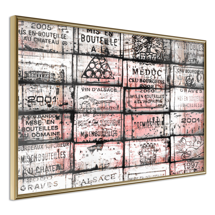 Wall Poster Scent of Wine - black patterns with retro motifs on bricks 122283 additionalImage 12