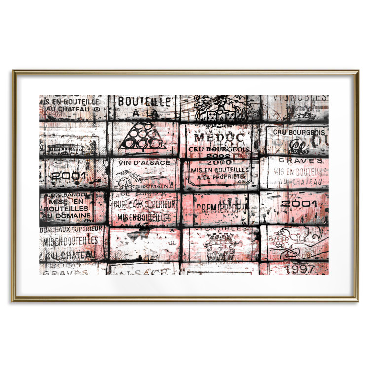 Wall Poster Scent of Wine - black patterns with retro motifs on bricks 122283 additionalImage 14