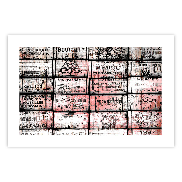Wall Poster Scent of Wine - black patterns with retro motifs on bricks 122283 additionalImage 25