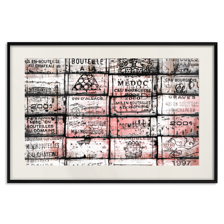 Wall Poster Scent of Wine - black patterns with retro motifs on bricks 122283 additionalImage 18