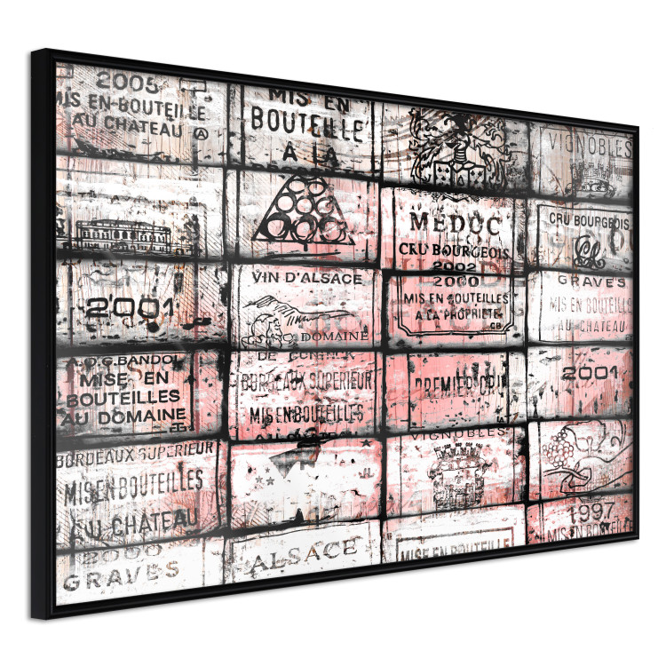 Wall Poster Scent of Wine - black patterns with retro motifs on bricks 122283 additionalImage 10