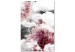 Canvas Art Print Dahlia clouds - interpenetrating photos of clouds and pink flowers 122783