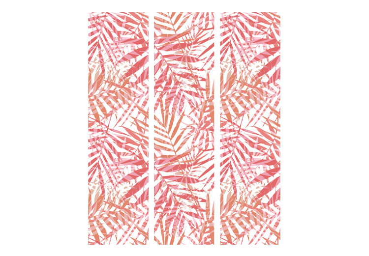 Room Divider Screen Palm Red - light texture of red palm leaves on a white background 122983 additionalImage 3