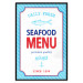 Wall Poster Menu - blue advertising pattern with English captions and fish 123583 additionalThumb 18