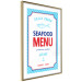Wall Poster Menu - blue advertising pattern with English captions and fish 123583 additionalThumb 6