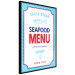 Wall Poster Menu - blue advertising pattern with English captions and fish 123583 additionalThumb 10