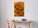 Canvas Art Print Leaf nerve - a golden colour photograph with a botanical motif 123783 additionalThumb 3