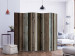 Room Divider Wooden Fan II (5-piece) - brown wood texture pattern 124083 additionalThumb 2