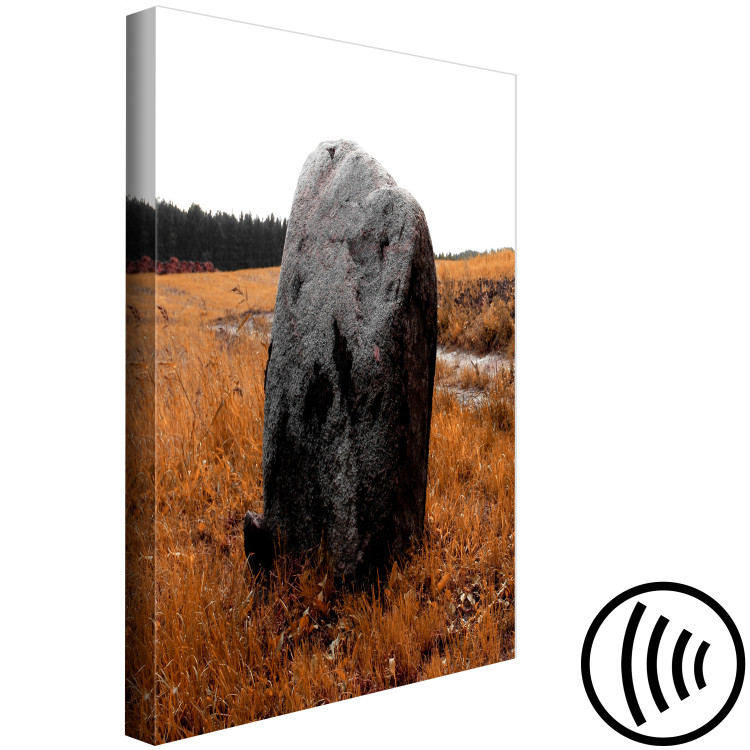 Canvas Boulder in the meadow - autumn landscape showing a stone in the field 124383 additionalImage 6