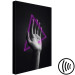 Canvas Triangle in hand - neon figure in the hand on black background 125083 additionalThumb 6
