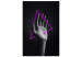 Canvas Triangle in hand - neon figure in the hand on black background 125083