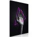 Canvas Triangle in hand - neon figure in the hand on black background 125083 additionalThumb 2