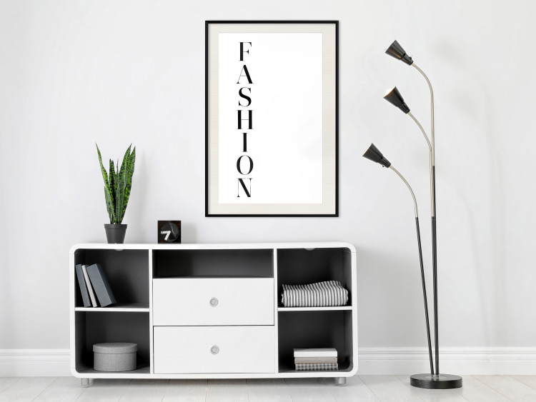 Poster Fashion - black vertical English inscription on a white contrasting background 126683 additionalImage 24