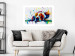 Poster Sleeping Dog - colorful animal on a white background in an abstract style 126983 additionalThumb 3