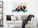 Poster Sleeping Dog - colorful animal on a white background in an abstract style 126983 additionalThumb 2