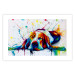 Poster Sleeping Dog - colorful animal on a white background in an abstract style 126983 additionalThumb 19